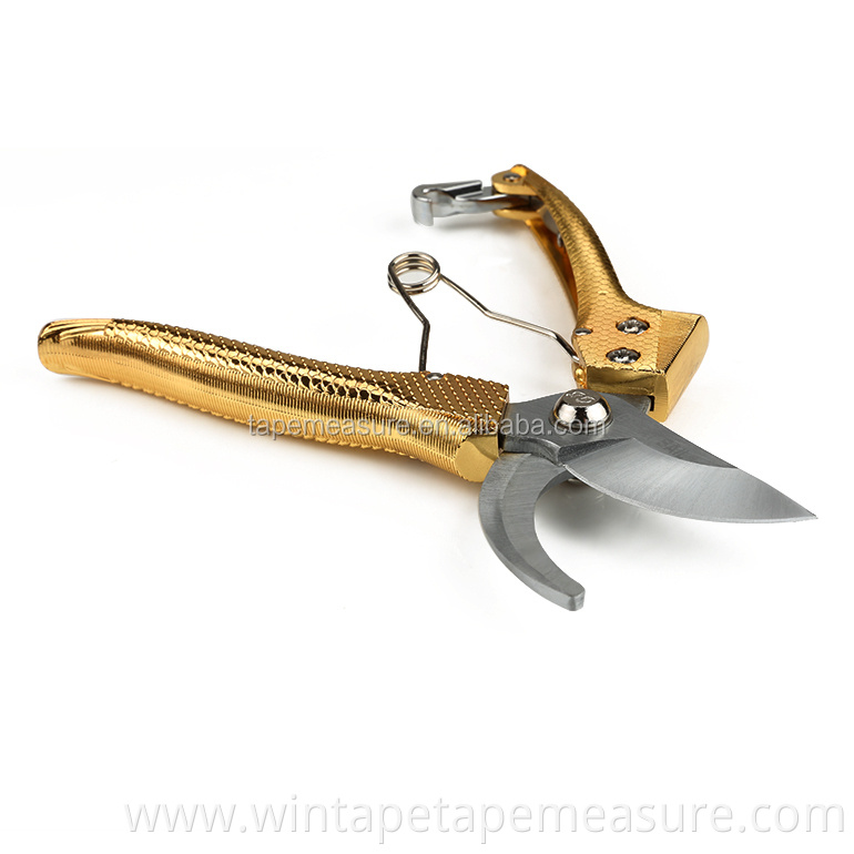 New Design Golden Bypass Hand Garden Pruners With shrill Shears